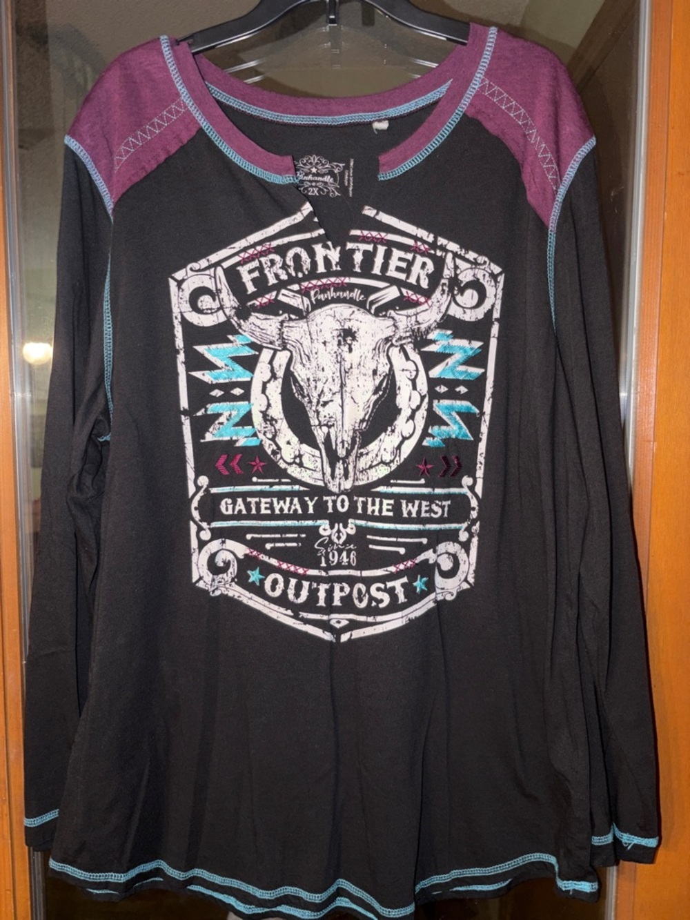 Women’s Panhandle Black Graphic Long Sleeve Tee size 2x